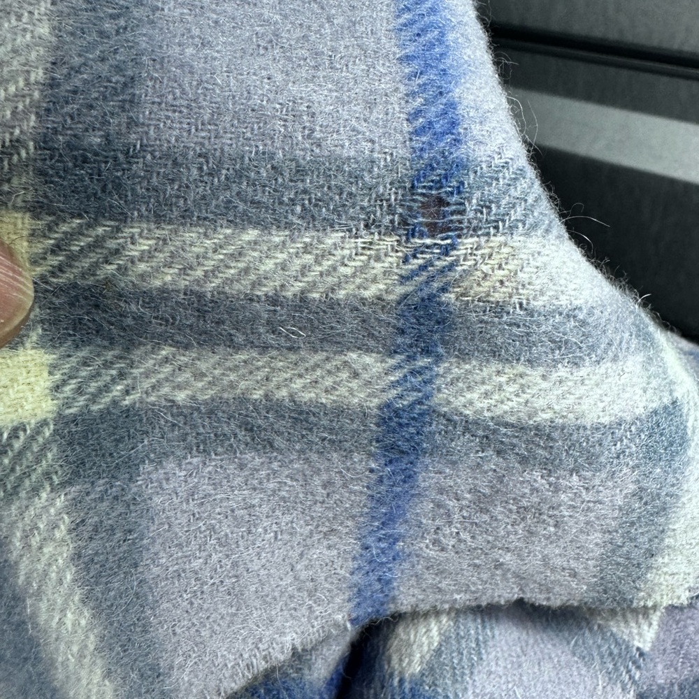 Burberry Lavender and Gray Plaid  Cashmere Scarf - Picture 6 of 9